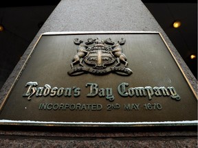 The flagship Hudson Bay Company store in Toronto is shown on Monday, January 27, 2014.