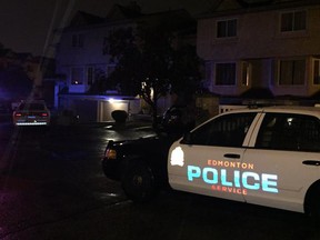 Edmonton police have cordoned off an area around a northeast Edmonton townhouse with crime scene tape after an incident Saturday evening.
