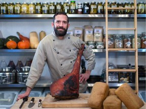 For the Alberta Ate Chef Collaborative Gala Dinner, chef Cory Rakowski of 12 Acres Restaurant in St. Albert will be preparing dry-aged pork loin with braised bacon, fresh from the 12 Acres farm.