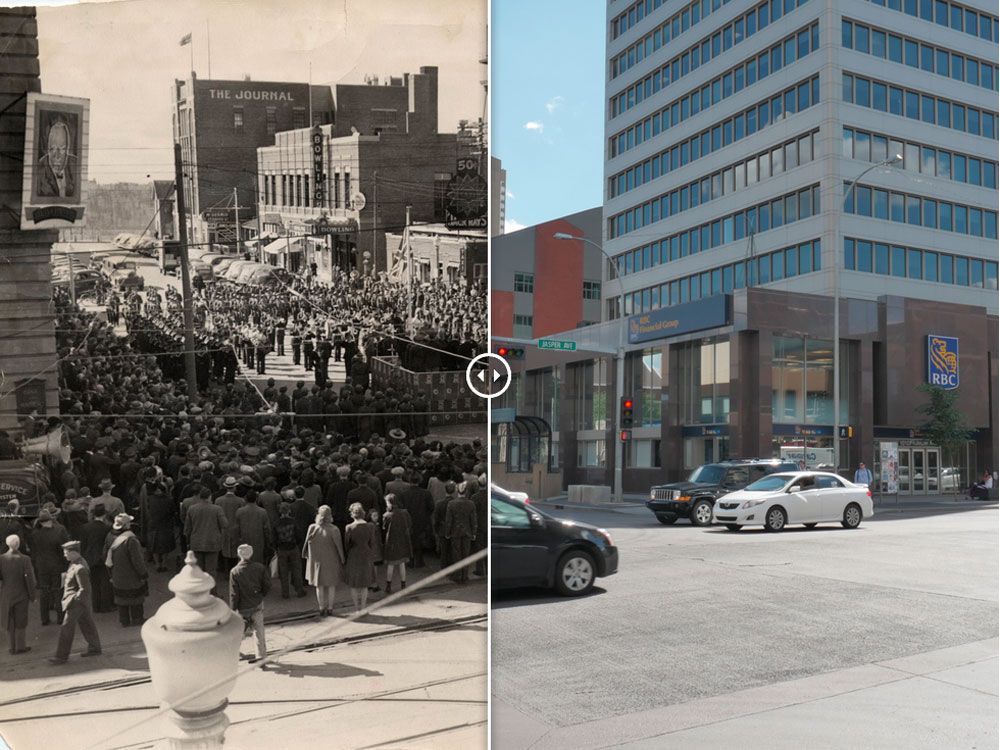 Edmonton Then and Now Jasper Avenue and 101st Street National Post