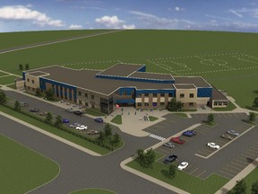 This is the "V" design for three Catholic schools in Edmonton, all due to open in 2016 and 2017. Exterior materials will vary at the different sites.