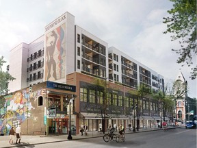 A rendering of the Raymond Block, planned by Wexford Developments for the former Esso gas station site on Whyte Avenue and 105th Street.