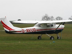 A Cessna 150 h, similar to the one pictured, was flown by an Edmonton man into the home of his ex-girlfriend.