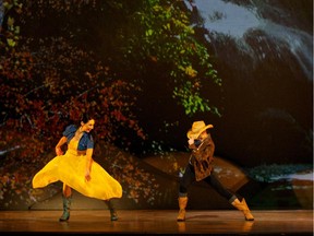 Serena Sandford as "First Love" and Hayna Gutierrez as "She" in Alberta Ballet's Balletlujah!