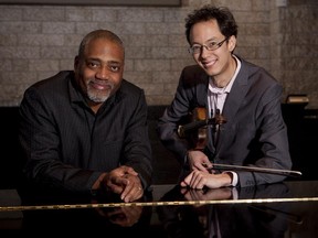 Edmonton Symphony Orchestra concertmaster Robert Uchida, right, with conductor and pianist William Eddins, will perform together as part of the Edmonton Recital Society's upcoming season.