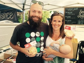 Jamie (left) and Janice Scott own the South Sea Pie Co. with a booth at the City Market and 124 Grand Market.