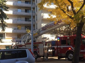 There was a small hallway fire outside a suite on the sixth floor of this Oliver apartment building on Thursday, Sept.17, 2015.