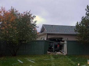 A van crashed into a garage at 655 Bevington Place NW in Edmonton causing a major gas leak.