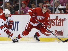 Red Wings forward Dylan Larkin, 19, will be in Edmonton for an NHL  game against Connor McDavid and the Oilers on Wednesday, Oct. 21, 2015.