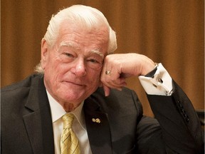 Tommy Banks plays the piano backstage at the Mayor's Celebration of the Arts prior to receiving a lifetime achievement award on April 20, 2015 in Edmonton at the Winspear Centre .   The arts need high profile political advocates like 
Banks, says opinion writer Karl Schwonik