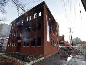 Leamington Mansions, a century-old brick apartment building at 114th Street north of Jasper Avenue, was destroyed by a fire that started around 4 a.m. in Edmonton on Oct. 17, 2015.