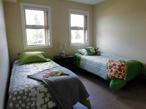A bedroom at the new women's shelter for women and children transitioning to independent living from crisis shelter accommodations.
