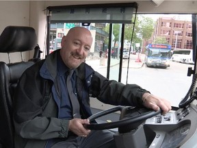 ETS driver Dave Usiskin takes one of the city's electric buses for a spin in downtown Edmonton on June 5, 2014.