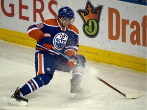 Nail Yakupov (10) as the Oilers play the Vancouver Canucks in Edmonton, October 1, 2015.