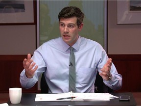 Edmonton Mayor Don Iveson talks to the Journal editorial board at the Edmonton Journal on Oct. 26, 2015.