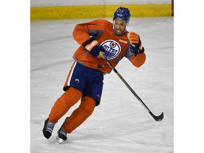 EDMONTON, ALTA: SEPTEMBER 28, 2015 -- Edmonton Oilers denfenceman Darnell Nurse at practice at Rexall Place in Edmonton, September 28, 2015. (ED KAISER/EDMONTON JOURNAL)