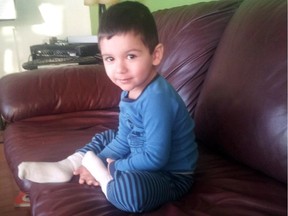 Geo Mounsef, 2, is shown in a handout photo, released on Wednesday December 19, 2012. Mounsef was killed when a SUV plowed onto the restaurant patio where he was dining with his family.