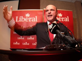 Randy Boissonnault makes his victory speech for Edmonton Centre at the Matrix Hotel in downtown Edmonton in the early hours of Oct. 20, 2015.