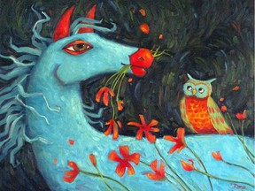 Cindy Revell's Romeo is at her show Be Your Own Bird at Daffodil Gallery through Nov. 7.