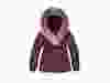 Mackage coat. Fur and bordeaux are both big this year.