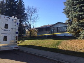 Police say a 54-year-old woman found Saturday inside a home in the area of 130th Avenue and 123A Street was murdered.