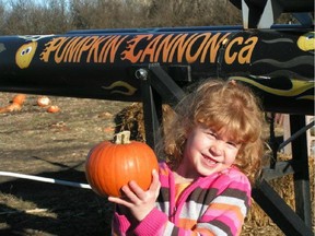The pumpkin cannon is a highlight for many at Prairie Gardens Adventure Farm's Haunted Pumpkin Festival, which takes place every weekend in October.