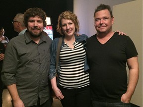 From left, Taylor Chadwick, Sylvia Douglas and Mark Stubbings at the Roxy Theatre's Cinq a Sept Friendraiser on Oct. 1.