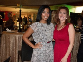 Georgina De Cordova, left, and Carrie Lorenz at An Evening with Van Gogh on Oct. 15 at the Art Gallery of Alberta.