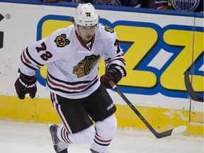 Chicago Blackhawks Artemi Panarin skates against the Edmonton Oilers during first period NHL action on Nov. 18, 2015, in Edmonton.