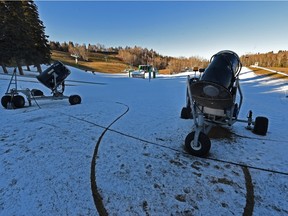 The partially snow clad Snow Valley Ski Hill in Edmonton on Monday Nov. 16, 2015.