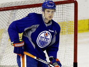 AHL call-up Leon Draisaitl will centre the Oilers' top line with Jordan Eberle and Taylor Hall.