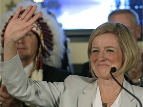 Alberta Premier Rachel Notley (left) and Shannon Phillips (right/Alberta Minister of Environment and Parks) released details about Alberta's Climate Leadership Plan at the Telus World of Science in Edmonton on Sunday November 22, 2015.