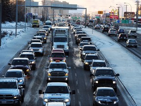 Yellowhead Trail at Groat Road in Edmonton, February 3, 2015.