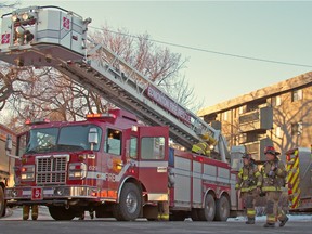 Fire crews at apartment fire at 11505 107 Ave. in Edmonton on Nov. 29, 2015. Dakota Cappo was sentenced on Friday, Sept. 27, 2019, to 14 years in prison for starting the fire.