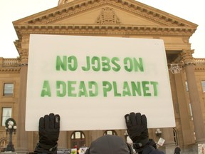 A rally on climate change at the Alberta Legislature in Edmonton on Nov. 29, 2015.