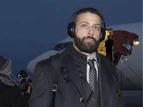 Edmonton Eskimos quarterback Mike Reilly arrives in Winnipeg on Nov.24, 2015. The Eskimos will play the Ottawa RedBlacks in the 103rd Grey Cup on Sunday.