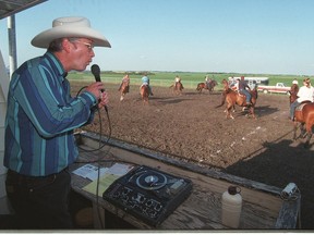 In this 1996 photo, Murray Few directs the Klondike Square Dance Riders. He is celebrating 50 years as a caller.