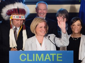 Premier Rachel Notley unveils Alberta's climate strategy in Edmonton, Alberta, on Sunday, November 22, 2015. The new plan will include carbon tax and a cap on oilseeds emissions among other strategies.