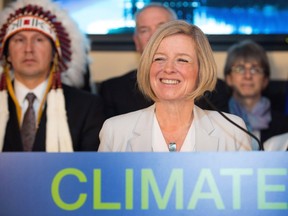 Premier Rachel Notley unveils Alberta's climate strategy in Edmontonon Sunday.