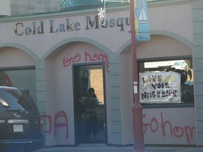Residents of Cold Lake are rallying around the city's Muslim community after a mosque was vandalized.