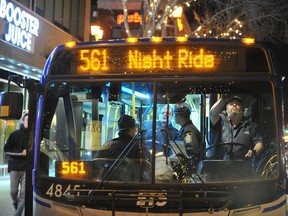 The late night bus runs on Whyte Avenue. A new hospitality association wants to create a united voice on issues like late-night transit and happy hour restrictions.