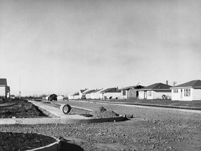 Homes under construction in Devon in 1948, a town that sprang up with the discovery of oil just southwest of Edmonton.