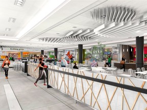 A rendering of the Edmonton City Centre food court, which will feature 500 seats and 11 vendors and be located on the top level on the east side of the downtown mall.