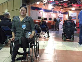 Erin Jackson helped launch Edmonton's  accessible parking awareness week.