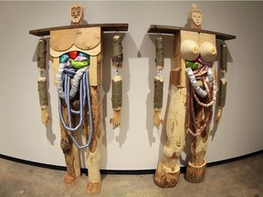 Glory‚ 8 by 8 by 2, is a giant carving of invented, disembowelled deities carved and stitched by Nickelas Smokey Johnson and Candice Kelly. It's at Do It Yourself: Collectivity and Collaboration in Edmonton, running at U of A Museums Galleries (10230 Jasper Ave.) through March 5.