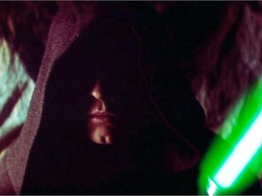 Under hood, Luke Skywalker (Mark Hamill) in an edited-out scene on Tattooine from 1983's Star Wars Episode VI: Return of the Jedi.