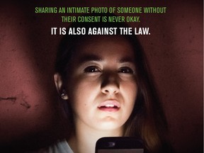 Sexual Assault Voices of Edmonton launched a poster campaign Wednesday to address sharing intimate photographs without a person's consent.