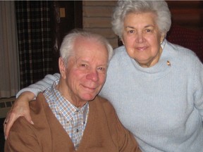 Louis Desrochers and his wife Marcelle during a family trip to Jasper Park Lodge in 2003.