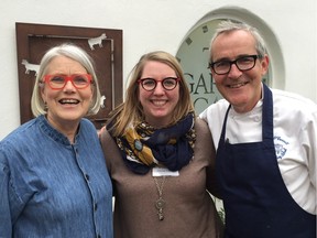 Darina Allen, left, owner and founder of Ballymaloe Cookery School, and her brother Rory O'Connell (cookbook author and teacher at Ballymaloe) pose with Kaelin Whittaker in Ireland.