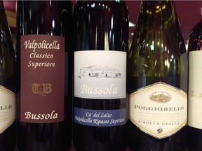 Some of the Italian wines enjoyed by members of Edmonton's Amici dell'Enotria wine club